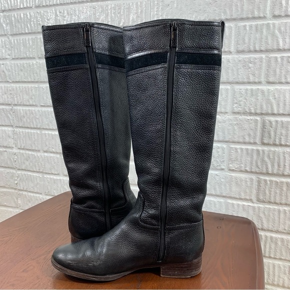 Tory Burch Alaina Leather Riding Boot Suede Trim 8.5 - Picture 5 of 13